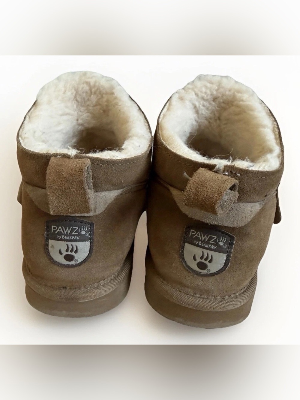PAWZ by Bearpaw Women's Size 8 Hickory Brown Suede Ankle Boots Buckle Detail